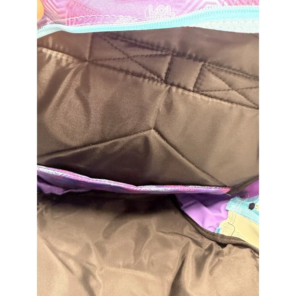 LOL Surprise Backpack 17” Book Bag Purple Shiny With Laptop Sleeve And Pockets